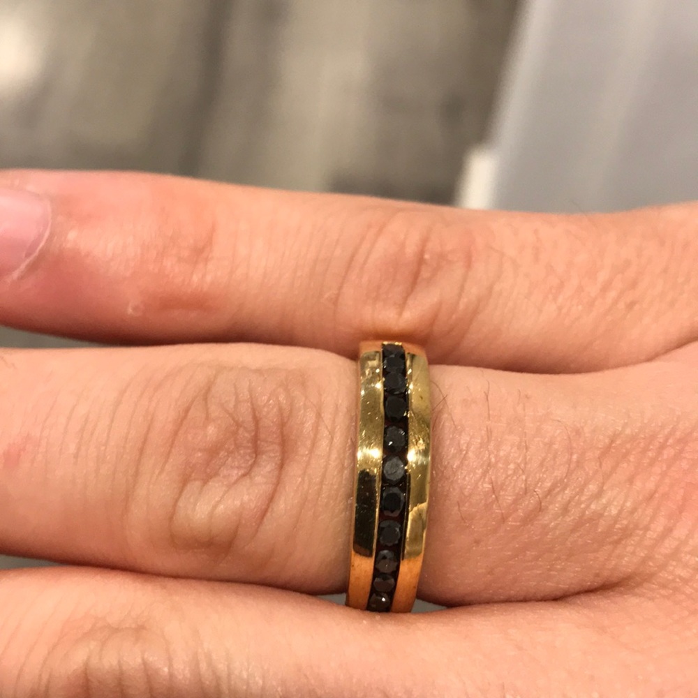 10 Karat Gold and Black Diamond Ring